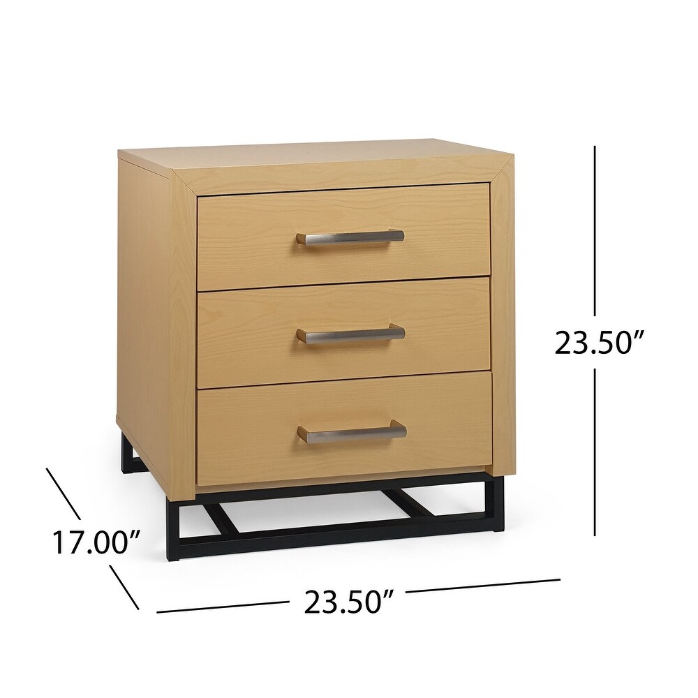 Beeson 3 Drawer Nightstand (Set of 2) by Christopher Knight Home