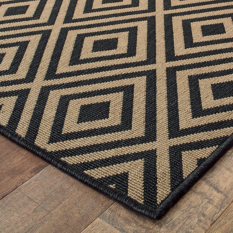 StyleHaven Mainland Diamond Panel Geometric Indoor Outdoor Rug