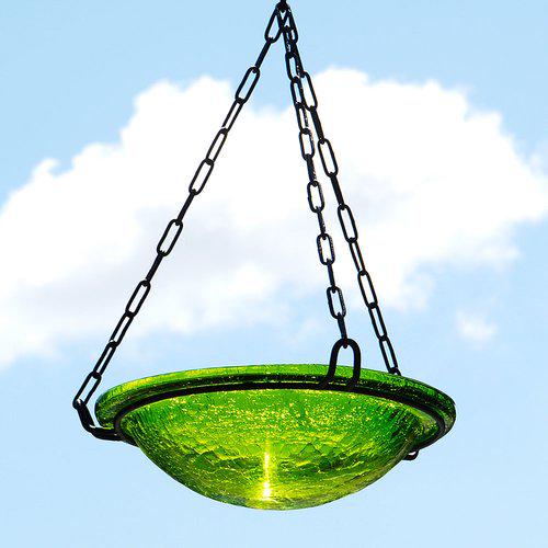 Achla Designs Crackled Glass Hanging Bird Bath