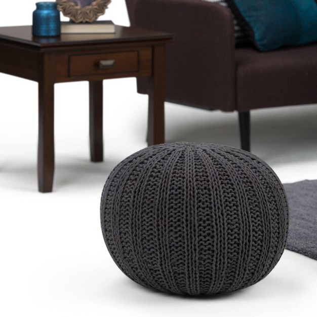 Grandville Hand Knit Round Pouf Wyndenhall