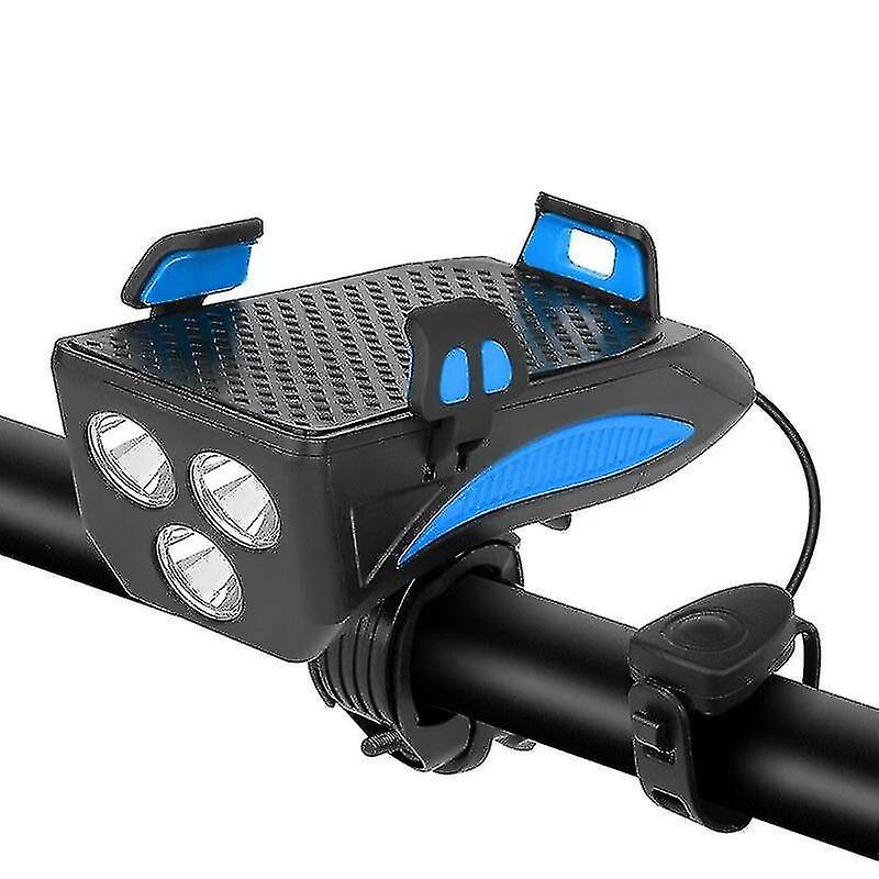 4-in-1 5 Modes Led Waterproof Bicycle Headlight With Phone Holder and Horn