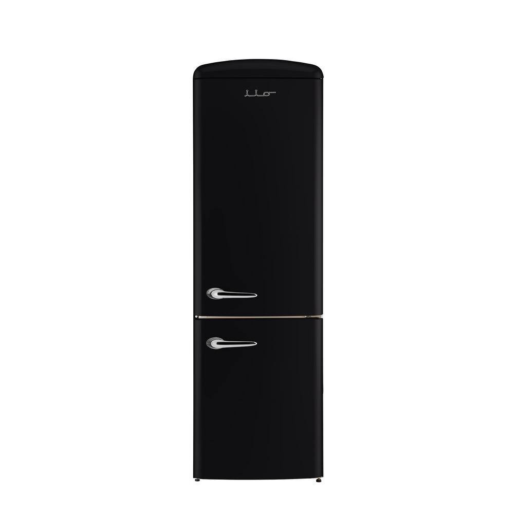 iio 12 cu. ft. Retro Frost Free Bottom Freezer Refrigerator in Black ENERGY STAR (Right Hinge) CRBR-2412ioBR