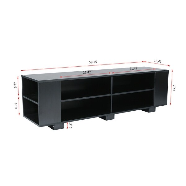 TV Stand for TVs up to 65-Inch， Modern Entertainment Center with 8 Open Shelves