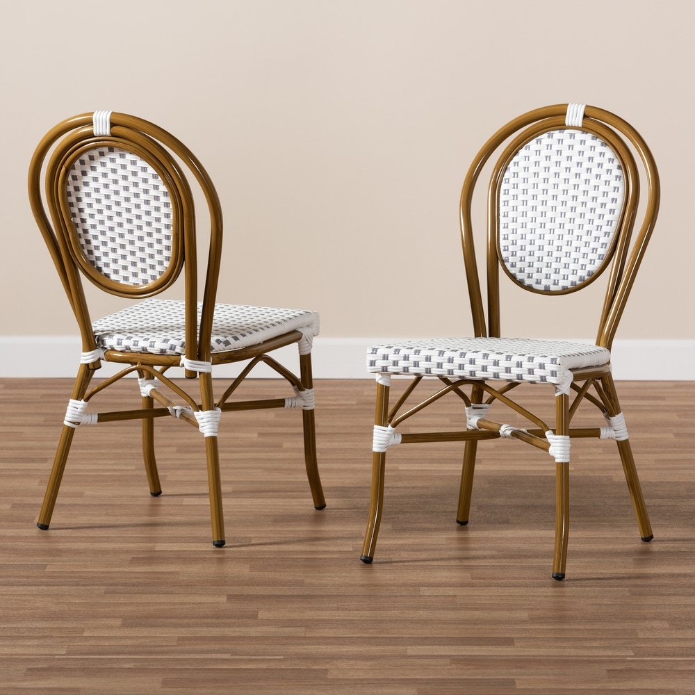 Indoor and Outdoor Stackable Dining Chair 2 Piece Set by Baxton Studio