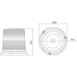 Buyers Products Company 6 Amber LED Strobe Light SL665A