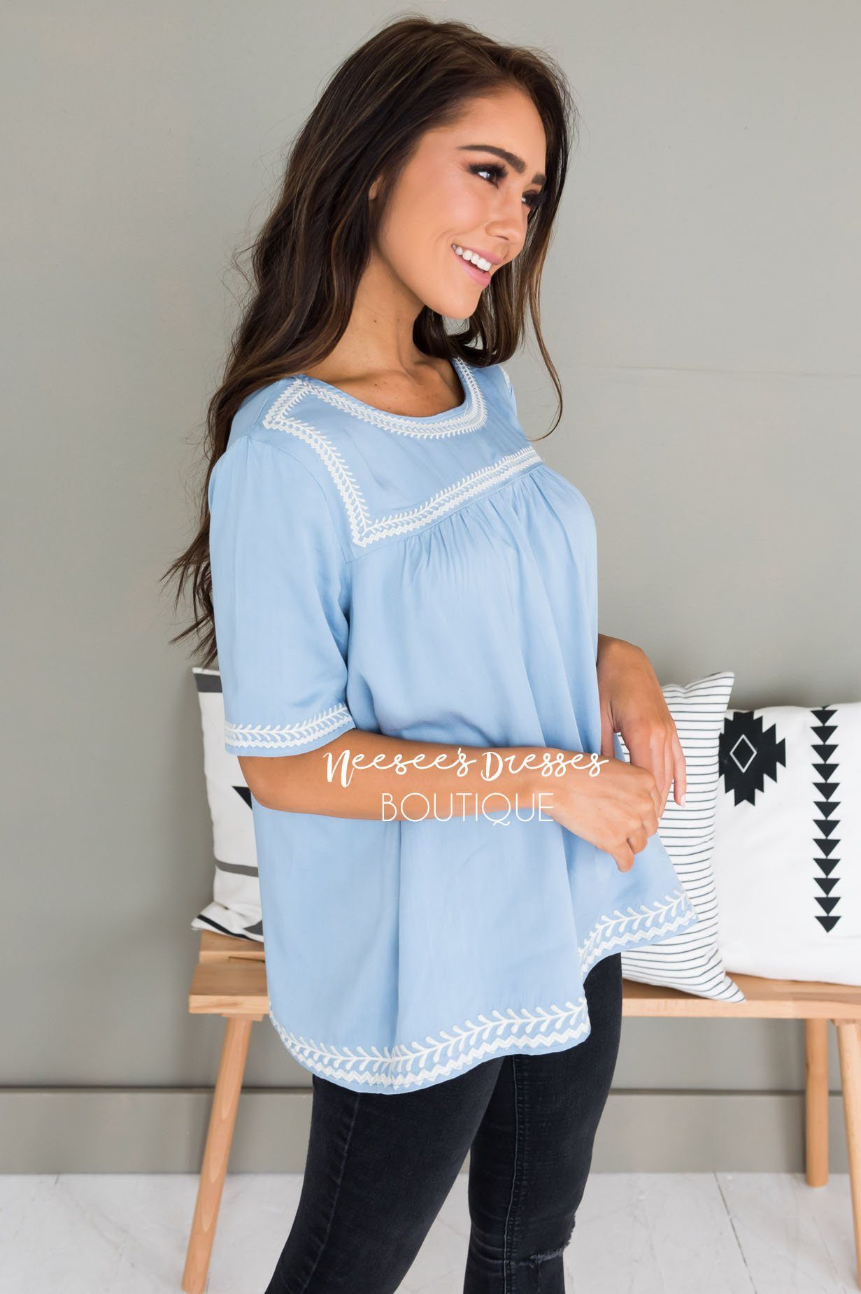 Always Charming Modest Blouse