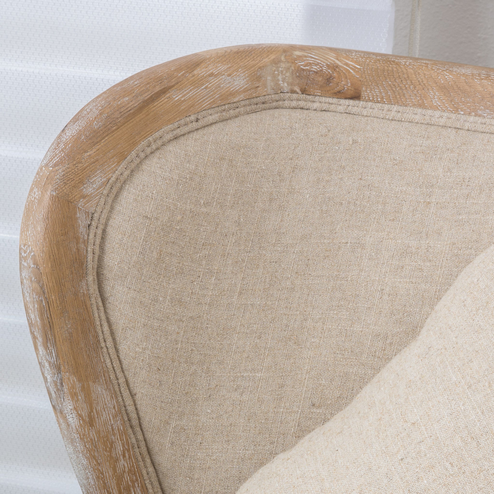 Milton Beige Fabric Wing Chair