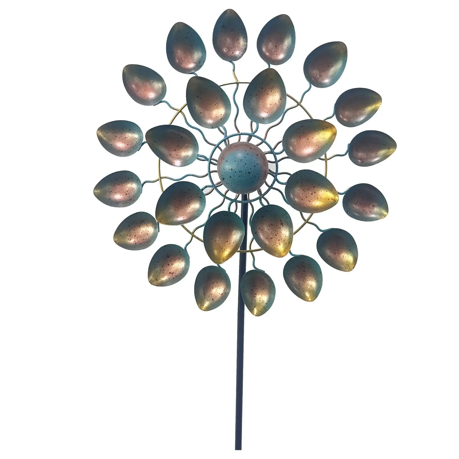 Wind Spinner Outdoor Metal Wind Spinners for Yard and Garden Double Windmill with Stable Stake