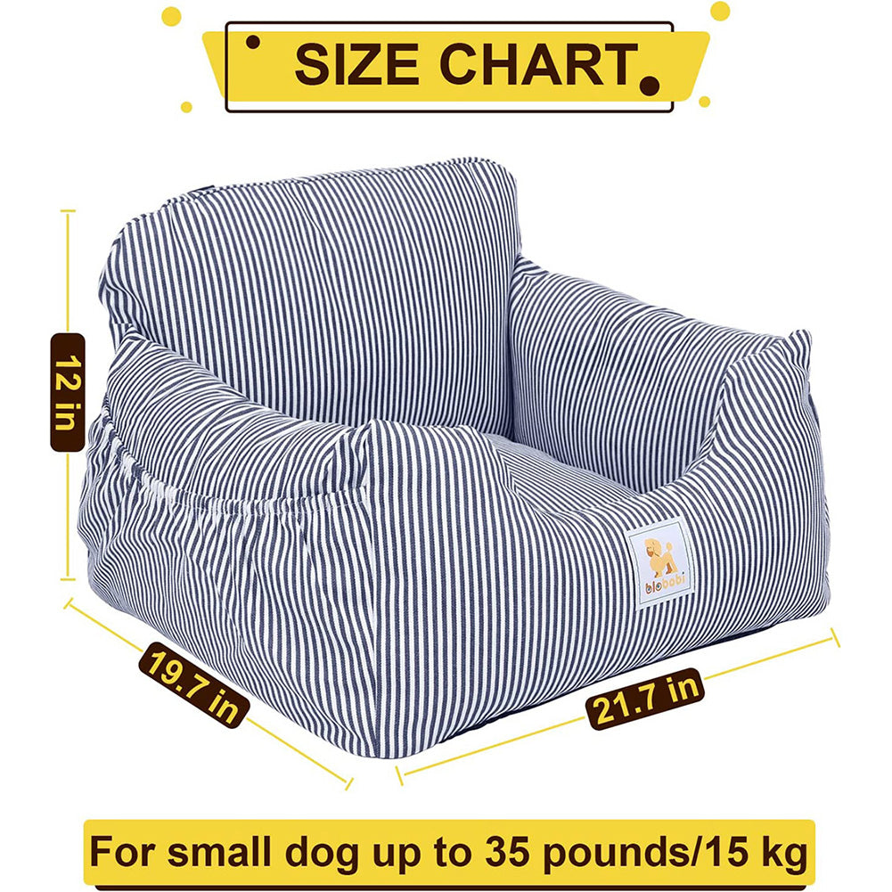 Car seat for medium dogs or cats， dog booster seat with storage pocket and clip-on safety leash， removable and washable cover， dual purpose dog bed for car and home.