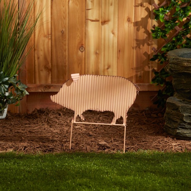 Iron Pig Garden Stake Pink Zingz amp Thingz