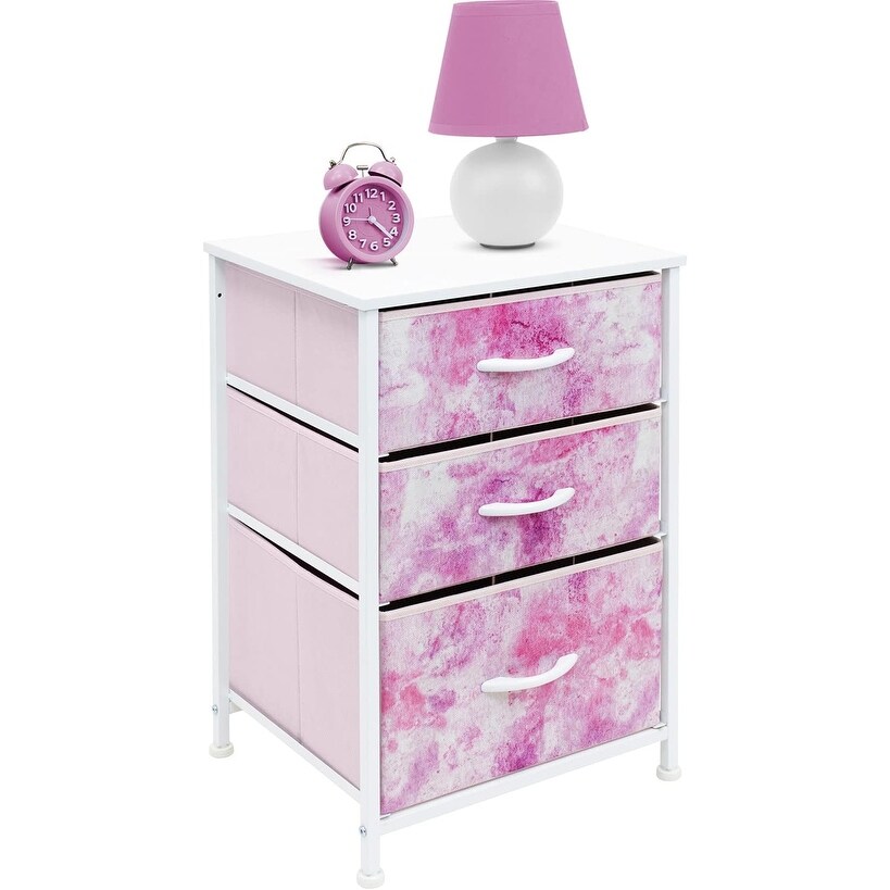 Nightstand Storage Organizer with 3 Drawers Kids Girls 14\