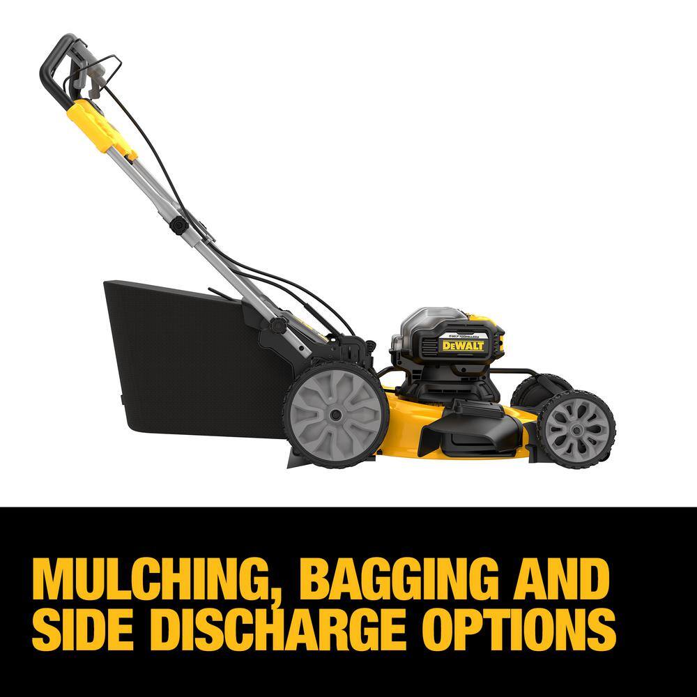 DW 20V MAX 21 in. Battery Powered Self Propelled Lawn Mower with (2) FLEXVOLT 12Ah Batteries  Charger DCMWSP255Y2