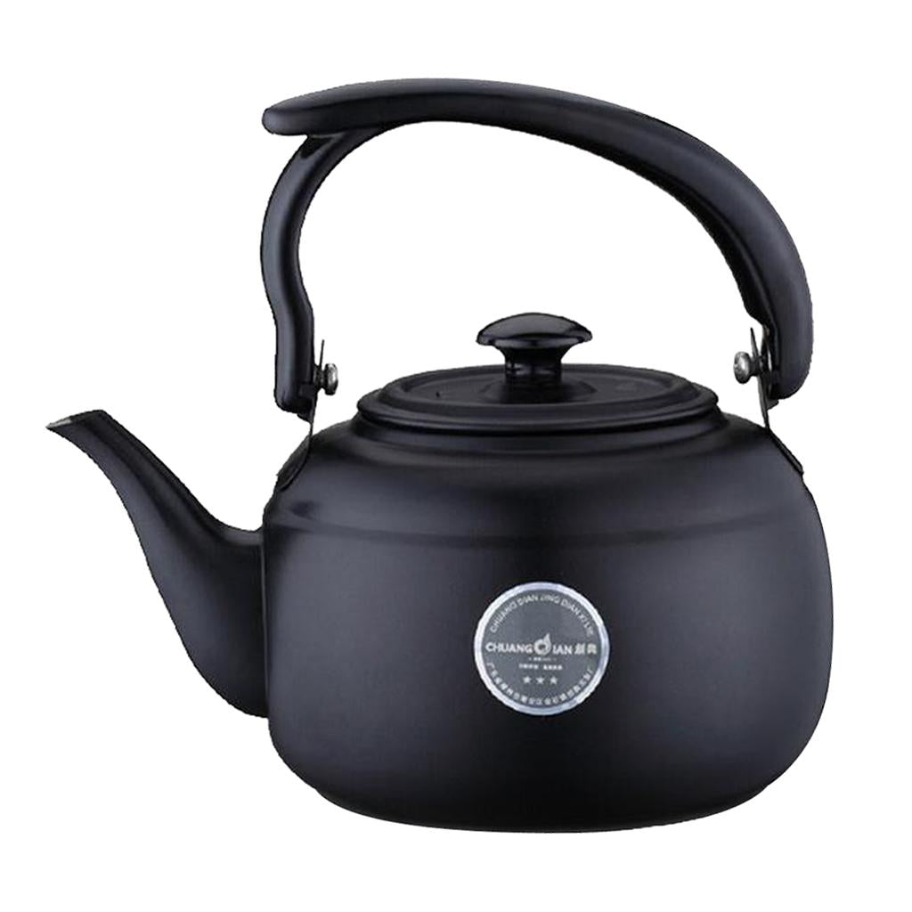 Teapot Kettle Stainless Steel 1L Tea Boiler Water Kitchen Black