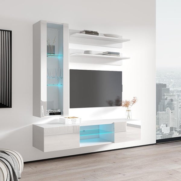 Fly H2 33TV Wall Mounted Floating Modern Entertainment Center