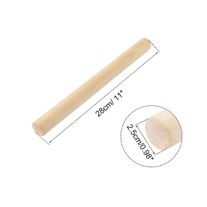 Baking Pastry Pizza Pasta Dough Roller Hand Rolling Pin Beige 11 Length 2 Pcs