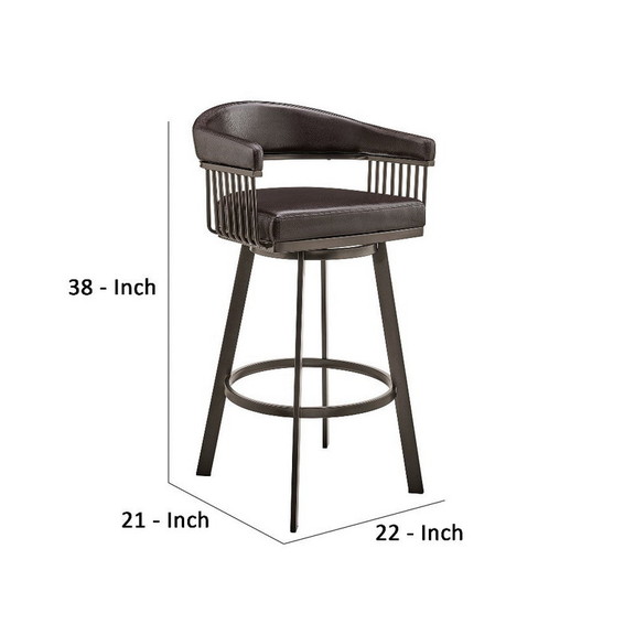 Benjara BM270141 Swivel Barstool with Open Design ...