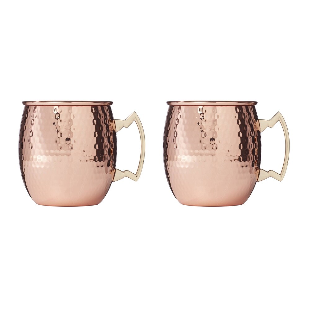 20 Oz Hammered Copper Moscow Mule Mugs  Set Of 2