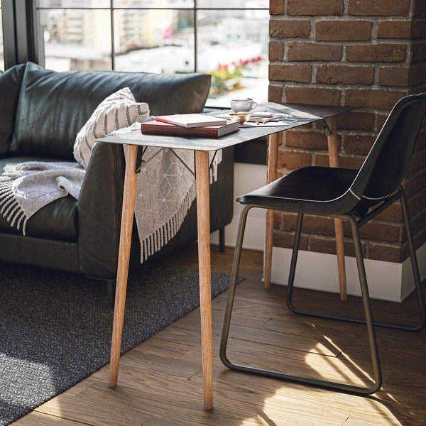 Langdon Rust and Distressed Wood Console Table - 47