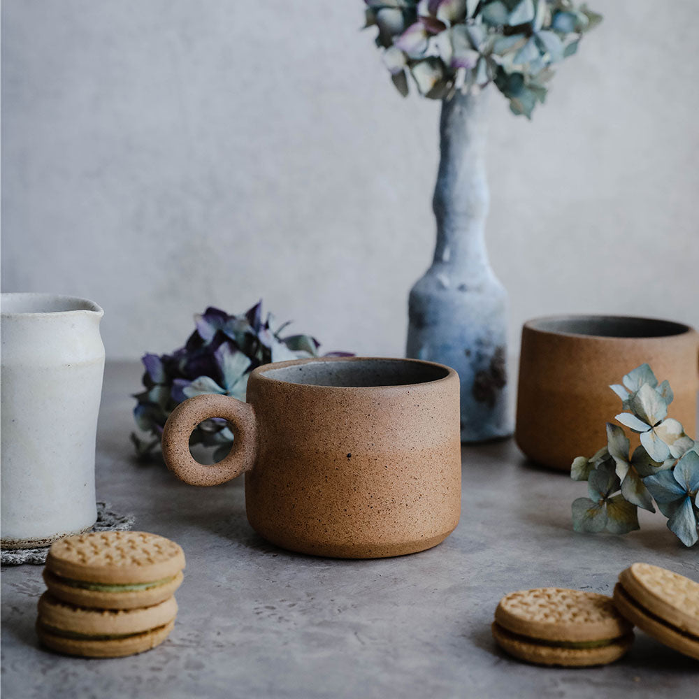 Ceramic Terracotta Cup with Handle