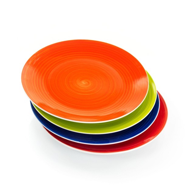 Hometrends Crenshaw 4 Piece 7 25 Inch Ceramic Salad Plate Set In Assorted Colors