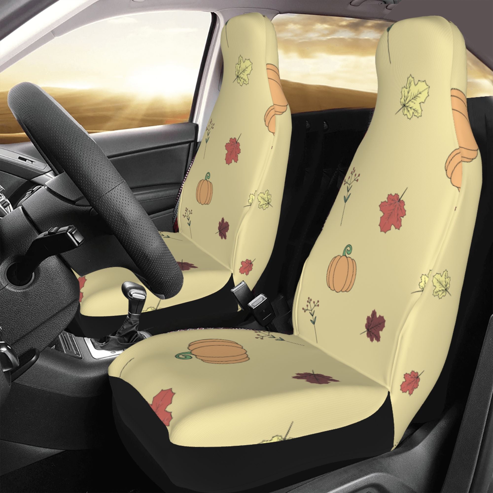 ZICANCN Car Seat Cover Halloween Fall Wallpaper Pattern Car Front Seat Covers Protectors ， Automotive Seat Covers for Cars Trucks Suv