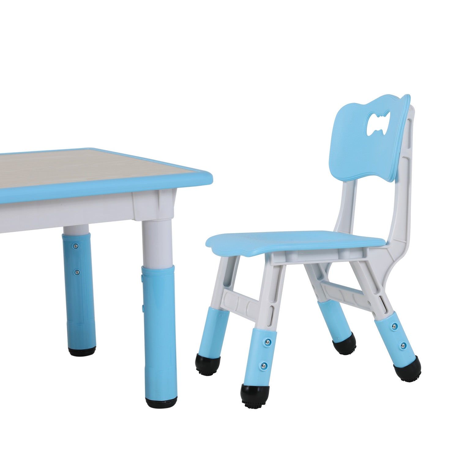 Kids Study Table and Chair Set Height Adjustable for Reading, Drawing, Eating