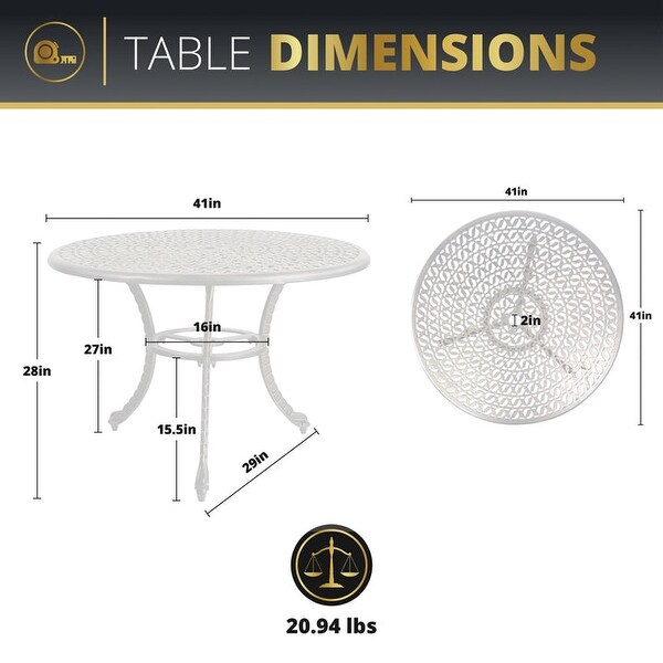 Kinger Home Harmon Patio Dining Table，Round Outdoor Table