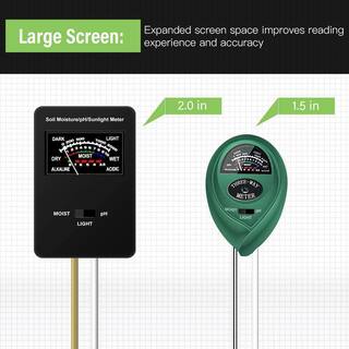 Soil pH Meter Upgraded Large Screen Soil MoistureSunshinepH Tester Backyard Soil Test Kit Black B092VV6WW4