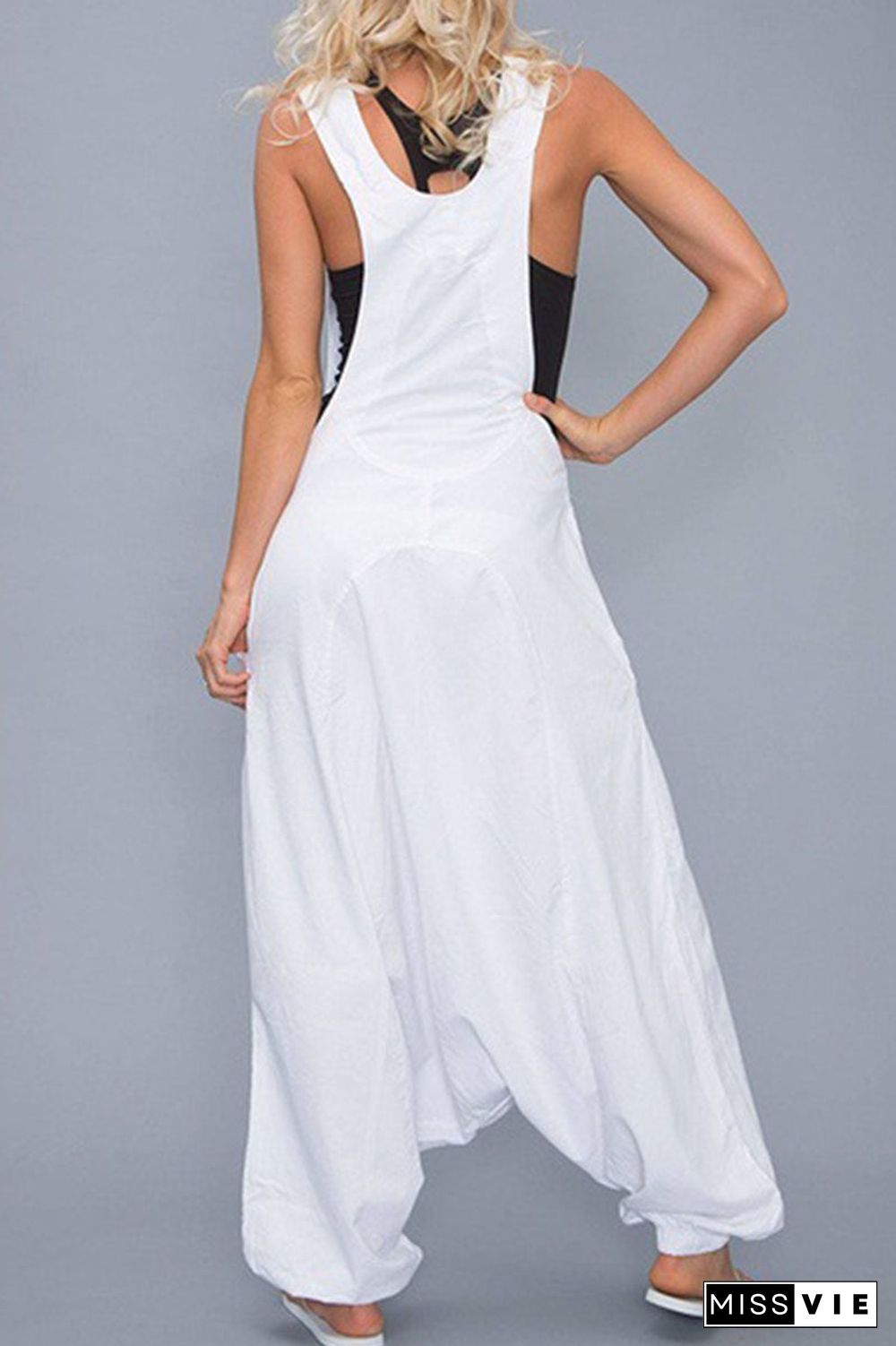 Casual Solid Asymmetrical Spaghetti Strap Loose Jumpsuits