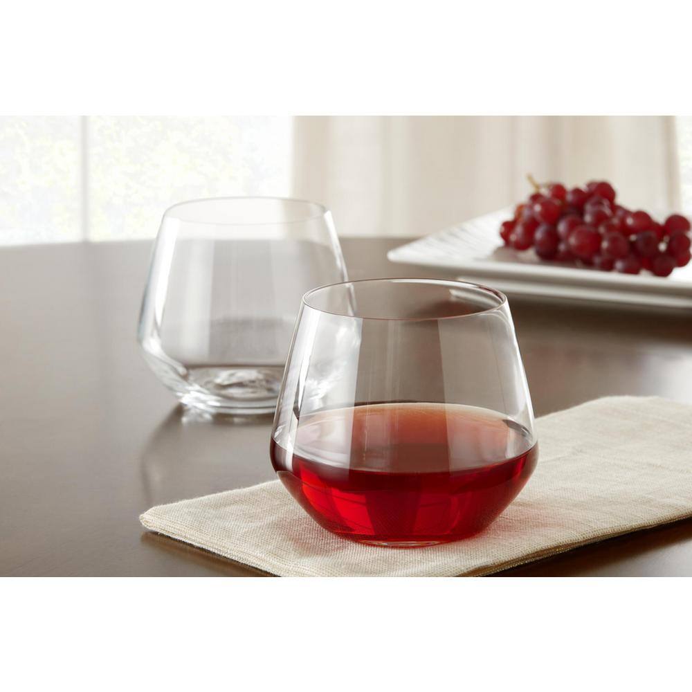 Home Decorators Collection Genoa 18.5 oz. Lead-Free Crystal Stemless Wine Glasses (Set of 4) 253520