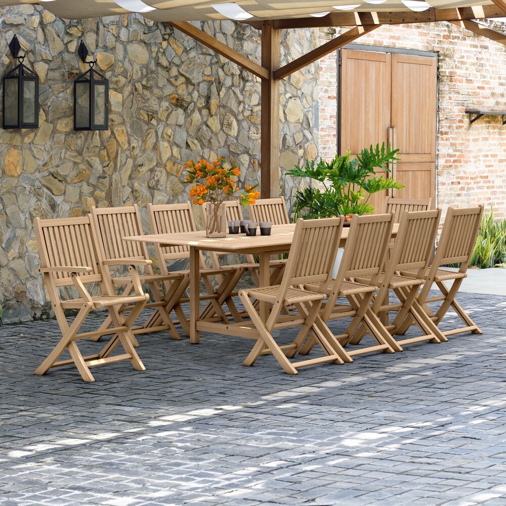 11 piece Teak Dining Set with Armchairs