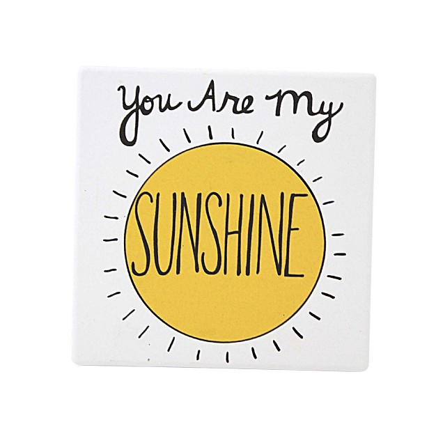 Tabletop Sunshine Coaster One Coaster 4 Inches Our Name Is Mud 6013761 Stoneware White