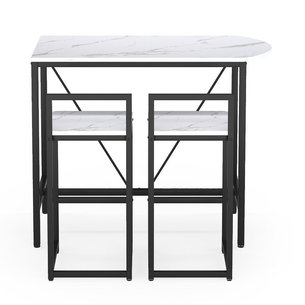 3-Piece Bar Table Set， Kitchen Pub Dining Table with 2 Bar Stools