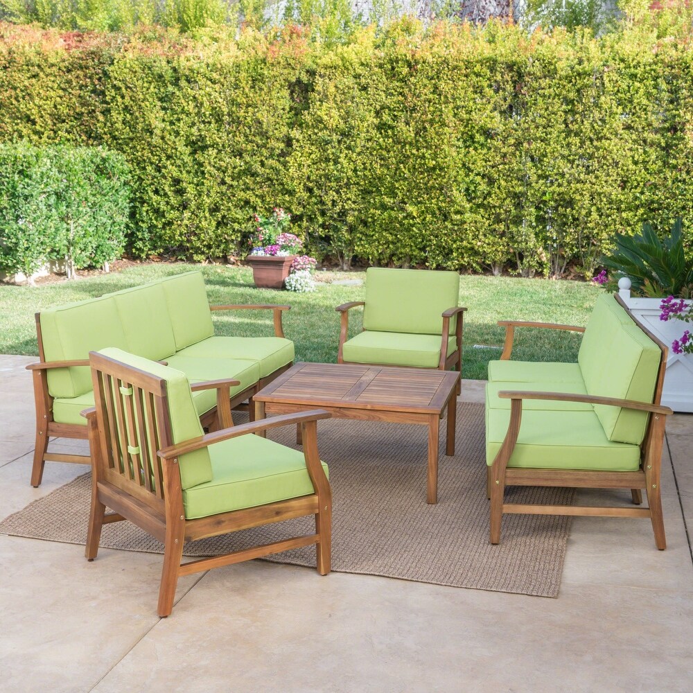 Perla Outdoor Acacia Wood 9 piece Sofa Set by Christopher Knight Home