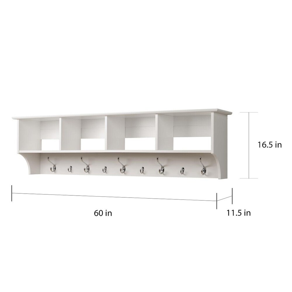 Winslow White Hanging 60 inch Wide Entryway Shelf