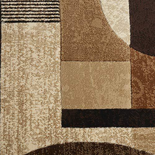 Home Dynamix Tribeca Jasmine Contemporary Geometric Area Rug，Brown/Beige， 39 x55