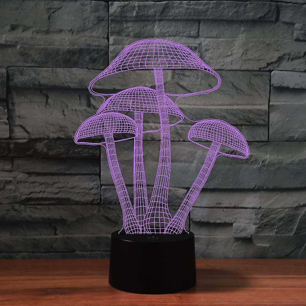 3d Mushroom Night Light Touch Table Desk Optical Illusion Lamps 7 Color Changing Lights Home Xmas Birthday Gift