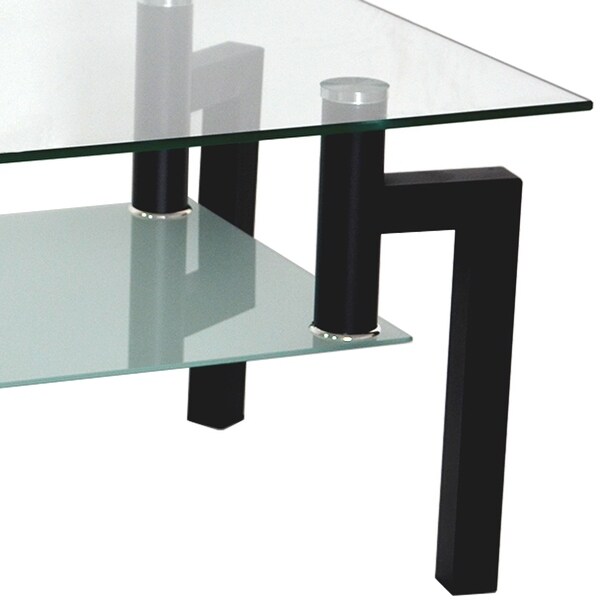 Modern Glass Coffee Table， Clear Coffee Table Side Center Tables