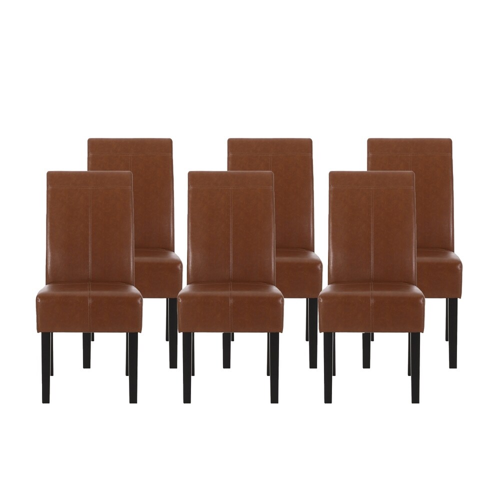 Pertica Upholstered T Stitch Dining Chairs (Set of 6) by Christopher Knight Home