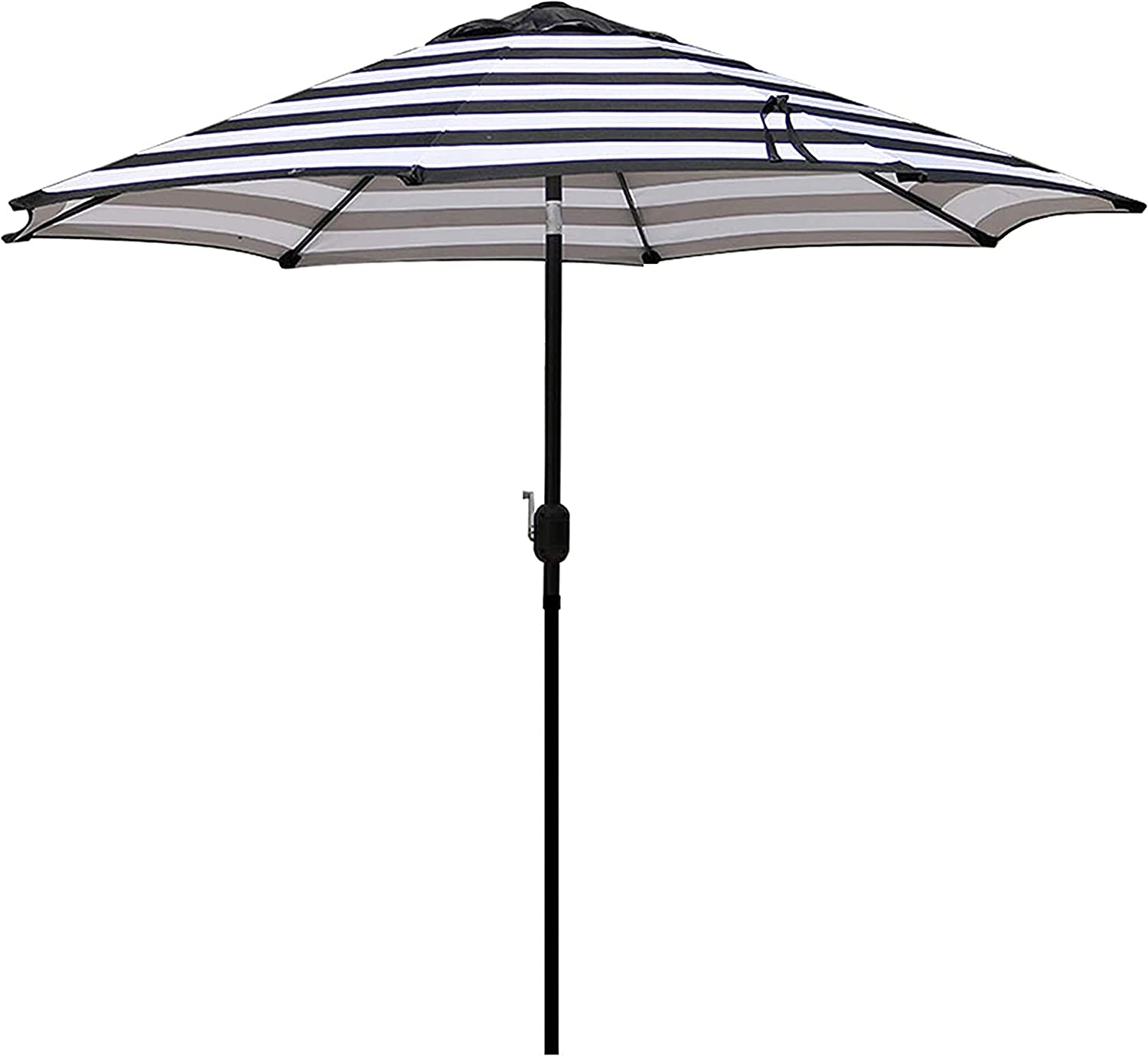 9' Outdoor Market Patio Umbrella with Push Button Tilt and Crank, 8 Ribs (Tan)