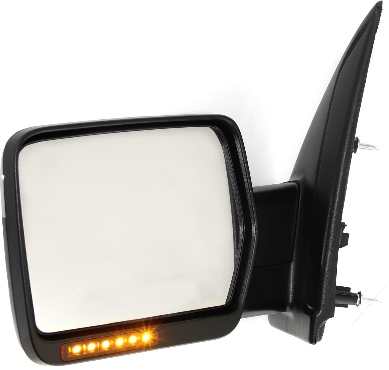 Mirror Compatible With 2009-2010 Ford F-150 Left Driver Side Heated In-housing Signal Light Chrome Kool-Vue