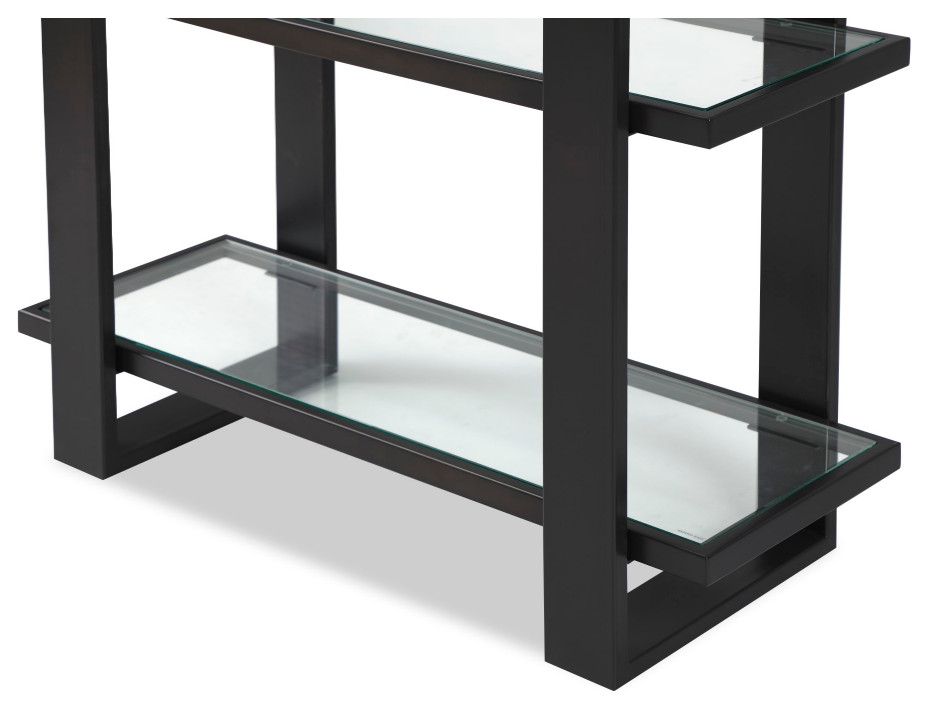 Dark Brown/Black Metal Glass Bookcase  Liang  ampEimil Arundel   Industrial   Bookcases   by Oroa   Distinctive Furniture  Houzz