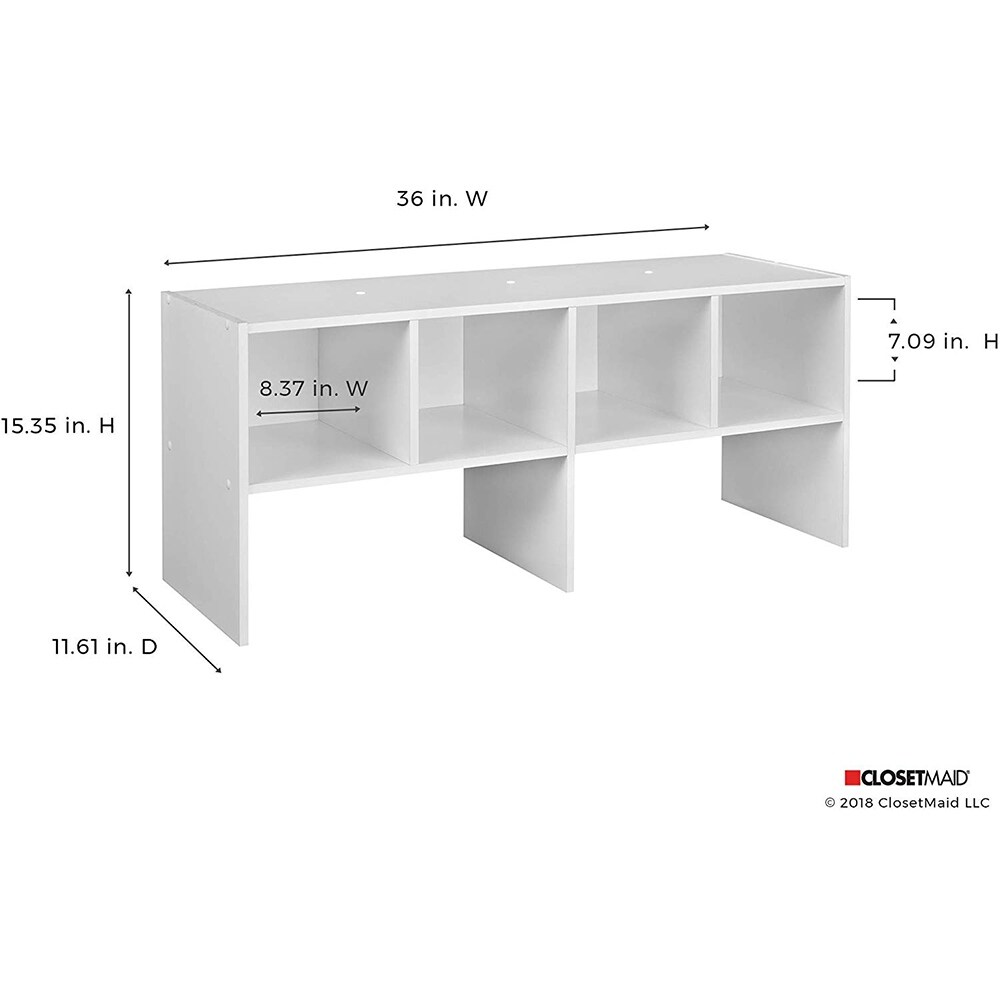 ClosetMaid 508200 Shelf Organizer with Shoe Rack and Cube Storage  Espresso   19.2