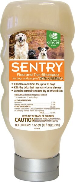 Sentry Flea and Tick Oatmeal Hawaiian Ginger Shampoo for Dogs