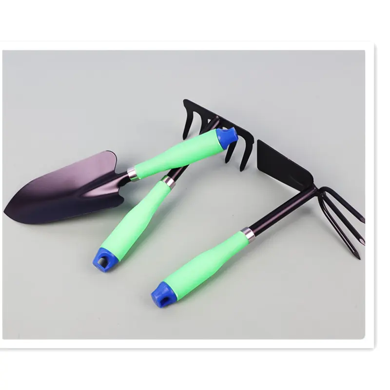 Factory production and wholesale 3pcs soft plastic anti slip handle gardening tools set durable gardening hand tools