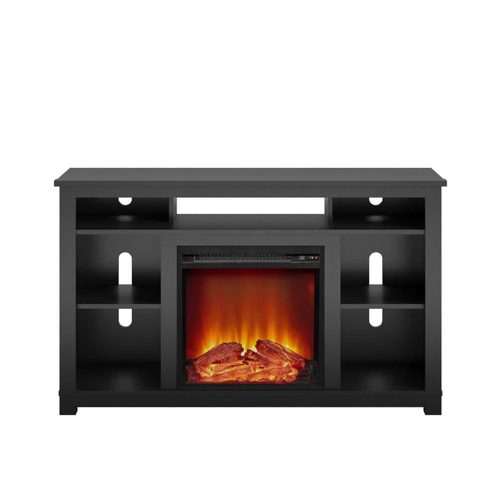 Ameriwood Home 476 in Domingo in Black Electric Fireplace TV Stand for TVs up to 55 in