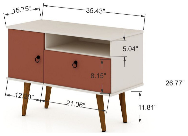 Manhattan Comfort Tribeca 35.43 Mid Century Modern TV Stand   Midcentury   Entertainment Centers And Tv Stands   by Manhattan Comfort  Houzz