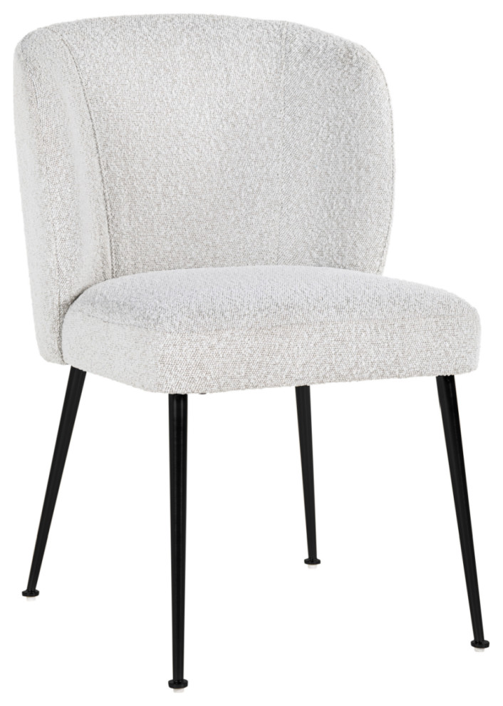 Black Leg White Bouclé Chair  OROA Fallon   Midcentury   Dining Chairs   by Oroa   Distinctive Furniture  Houzz