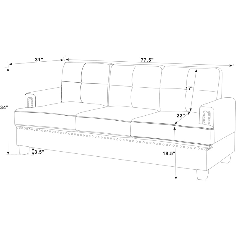 Partner Furniture Polyester Fabric 77.5