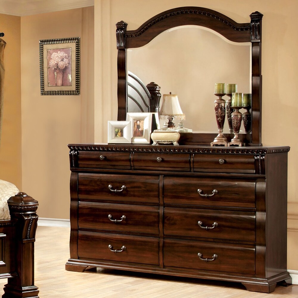 Tay Transitional Cherry Wood 4 Piece Poster Bedroom Set by Furniture of America